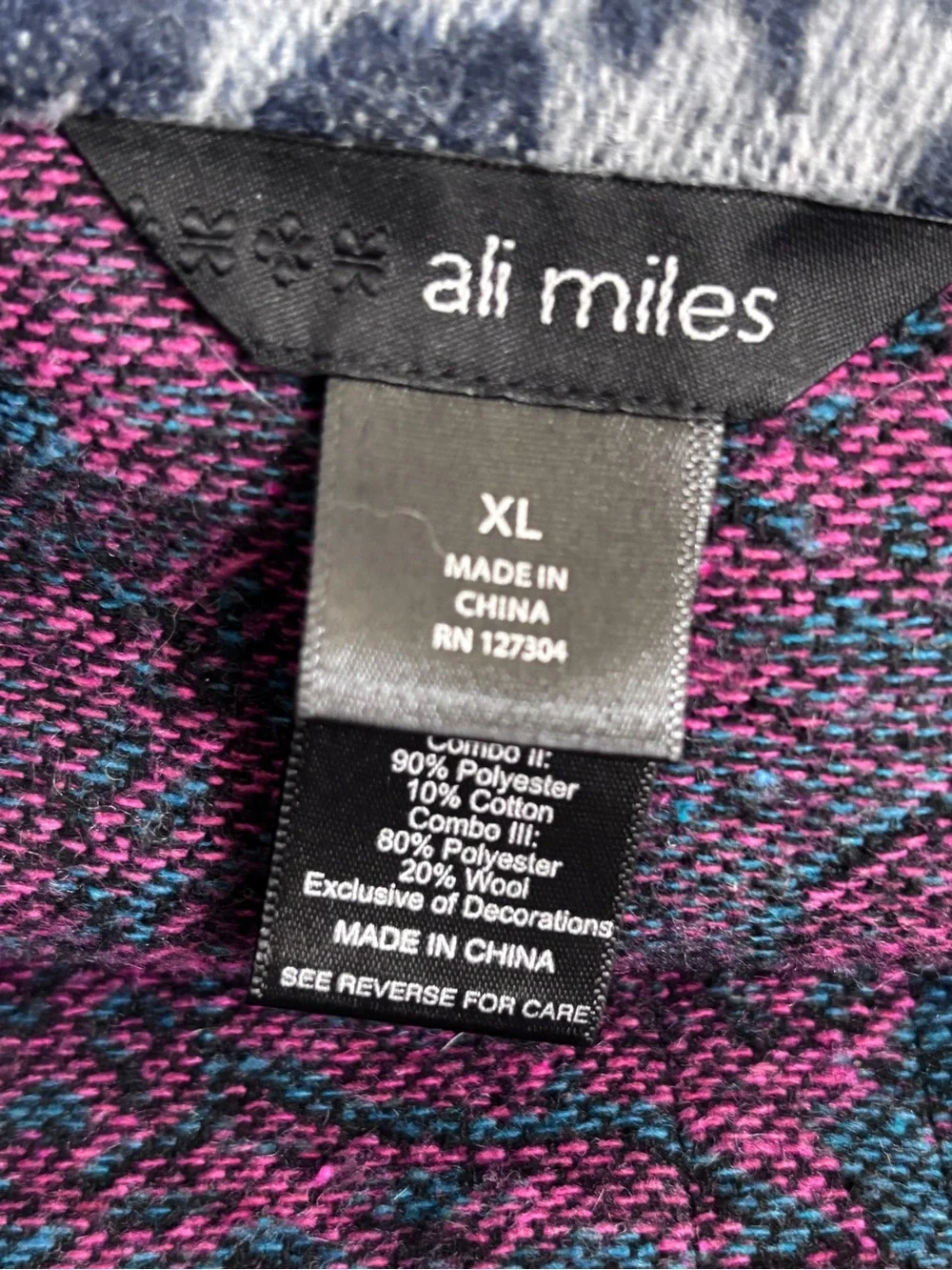 Ali Miled Patchwork Cotton / Poly Blend Jacket Peacoat Sz XL - Picture 10 of 10